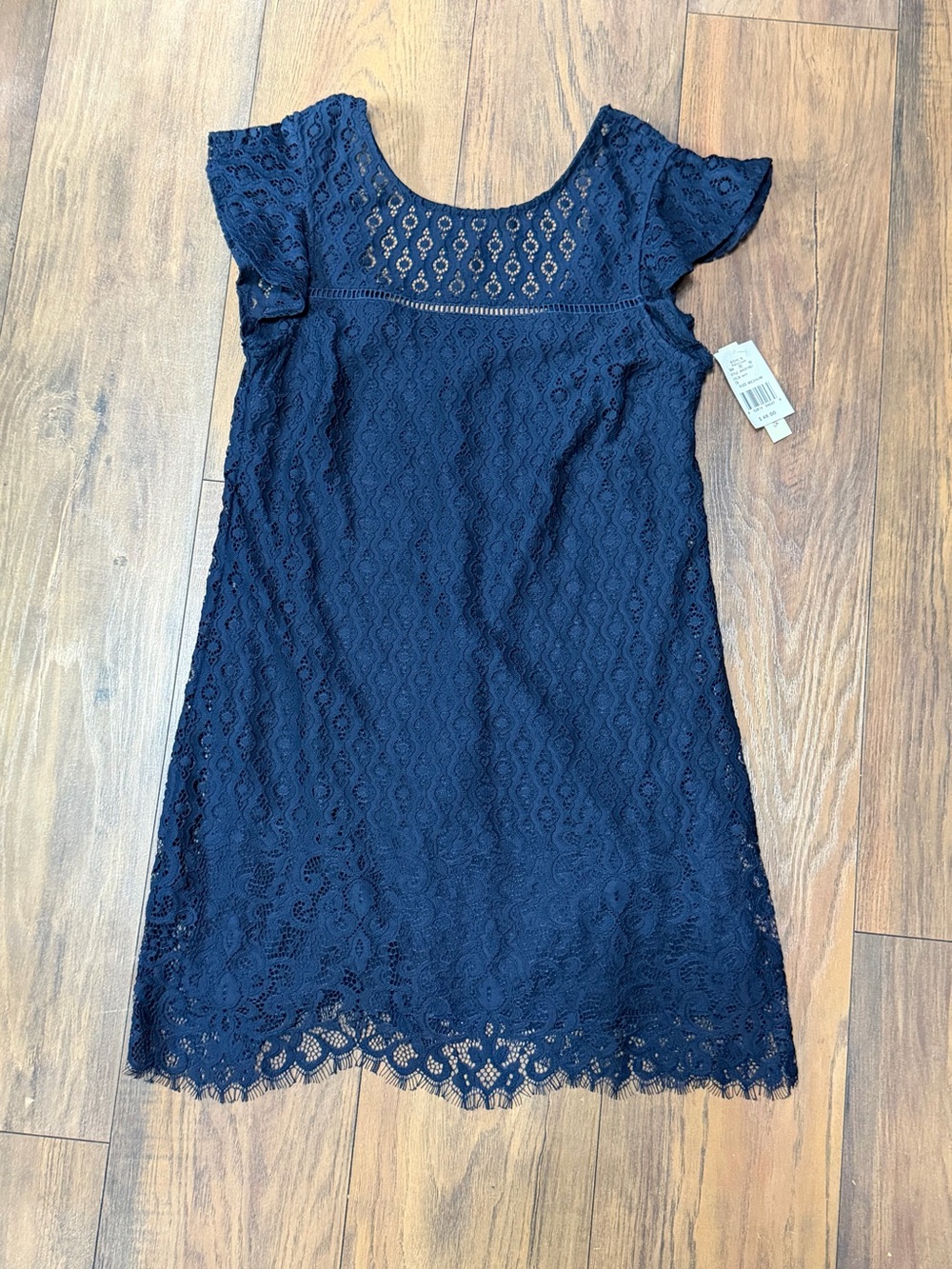 Speechless Navy Lace Short Sleeve Mini Dress
